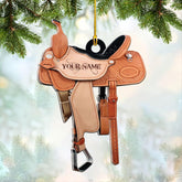 Royalbro Personalized Cowboy Christmas Ornaments, Cowboy Boots and Hat Ornament for Cowboy, Saddle Ornament, Cowboy Cowgirl Horseback Riding Ornament Tree Hanging Ornament (CB 1)