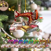 MoonArt Personalized Sewing Machine Christmas Ornament, Custom Sewing Ornament, Sewing Flower Machine Shaped Ornament, Gifts for Sewing Lovers, Grandma, Wife, Her, Aunt Christmas (1, SW4)