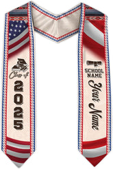 Pretyprints Peruvians Graduation Sash, Peru Graduation Stole Custom Personalized Peruvians American Flag Graduation Sash 2025