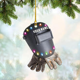 mostprints Personalized Welder Ornament, Custom Welder Ornaments Welding Ornaments Flat Two Sided Hanging Plastic Ornaments Welder Gift Christmas Ornament Hanging Decorations Ornament (WD4)