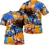 Rivelus Personalized Name Bowling Shirts for Men and Women 3D, Bowling Shirts for Team Bowling, Bowling Shirts Gift