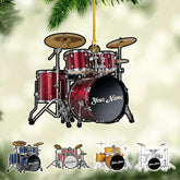 Personalized Drum Set Ornaments for Christmas, Customized Drummer Playing Drum Christmas Ornament 2024, Custom Name Year Drummer Xmas Ornament, Instrument Ornaments, Drum Flat Ornament Xmas (Drum 5)