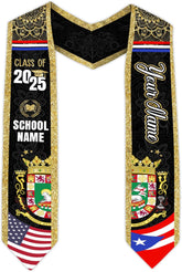 Personalized Puerto Rican Graduation Stole, Puerto Rican Graduation Sash 2025, Puerto Rico Graduation Sash