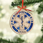 MAPrints Personalized EMS EMT Paramedic Christmas Ornament 2024, Custom EMS, EMT Uniforms Ornament, Medical Christmas Ornaments, EMS Star of Life EMT Paramedic Ornaments (NEMS 5)