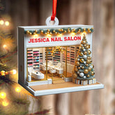 Personalized Nail Salon Ornament, Nail Polish Bag Christmas Ornament, Gifts for Nail Technician, Beauty Ornaments for Women, Nail Tech Gifts, Nail Salon Ornament Décor (1, NS5)