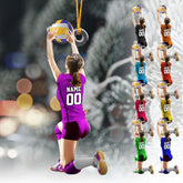 mostprints Personalized Volleyball Ornament, Volleyball Christmas Ornament, Beach Volleyball Gift for Volleyball Players Volleyball Ornament Christmas Tree Volleyball Team Gifts (V2)