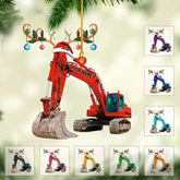 Personalized Excavator Christmas Ornament, Custom Excavator Ornament, Construction Christmas Ornaments Excavator Gift 2024, Heavy Equipment Ornaments, Construction Vehicle Worker Tree Ornament (E1)