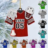HomeDesign Personalized Lacrosse Ornament, Lacrosse Amor Shape Flat Ornament, Lacrosse Helmet Ornaments, Gifts for Lacrosse Lovers, Lacrosse Players, Lacrosse Christmas Ornament (LA 2)