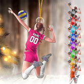 mostprints Personalized Volleyball Ornament, Volleyball Christmas Ornament, Beach Volleyball Gift for Volleyball Players Volleyball Ornament Christmas Tree Volleyball Team Gifts (V1)
