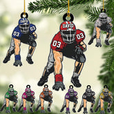 RoyalBro Personalized Football Ornaments 2023, Customized American Football Christmas Ornament, Football Ornament Christmas Tree Hanging Ornament Pine Tree Decorations (F7)