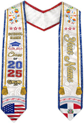 Pretyprints Custom Dominican Sash Graduation, Dominicans Flag Graduation Sash 2025, Dominican Republic Graduation Stole
