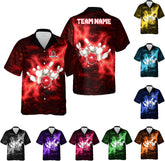 Pretyprints Custom Bowling Hawaiian Shirt 3D Men Women Personalized Button Down Short Sleeve Team Gifts Lover