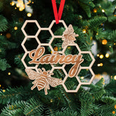 Personalized Bee Ornament, Custom Bumblebee Ornaments for Christmas Tree, Honeybee Christmas Ornament, Bee Christmas Decorations, Beekeeper Ornament, Bee Lover Gifts, Bee Tree Ornaments (ON675)