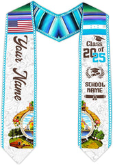 Pretyprints Honduran Graduation Sash, Custom Honduran American Flag Graduation Sash 2025, Honduras Graduation Stole
