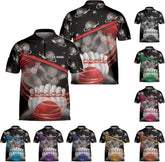 mostprints Personalized Bowling Jersey Gift 3D Custom Bowling Shirts for Team Name Bowl Bowler Shirt Unisex Cool Men Women