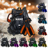 Royalbro Personalized Scuba Diving Ornament, Scuba Diver Ornament, Scuba Diver Christmas Ornament, Gift for Diver, Scuba Dive Gift, Diving Vest Custom Christmas Ornament (SD 3)
