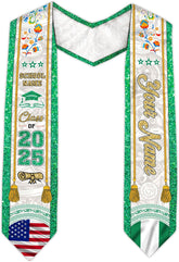 Pretyprints Custom Nigerian Graduation Sash Nigeria Graduation Stole Personalized Nigerian American Flag Graduation Sash 2025