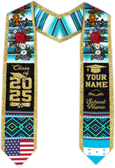 Pretyprints Honduran Graduation Sash, Custom Honduran American Flag Graduation Sash 2025, Honduras Graduation Stole