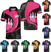 Custom Bowling Polo Shirt Personalized 3D Team Name Bowling Shirts for Men Women Jersey Unisex Bowler Short Sleeve Gift Tee