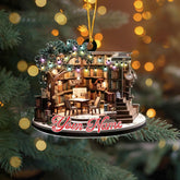 Personalized Bookshop Ornament, Christmas Tree Decorations, Book Lover Gifts, Librarian Ornament, The Bookshop 2D Flat Ornaments, Christmas Ornament 2024 (24BS2)