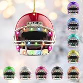 Personalized Name Football Ornaments 2024, Customized Football Christmas Ornaments Wood Ornament Christmas Tree Hanging Ornament Pine Tree Decorations for Kid Couple Friends Family (Football 1)