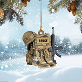 Artparel Custom Military Uniform Boots Hat Ornament 2024 Army Xmas Ornament Gifts Military American Soldier Christmas Ornament Gift for Veterans Army Ornaments for Christmas Tree Home Decor (AM8)