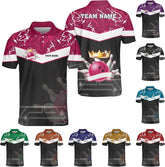 Royal Fight Personalized Bowling Polo 3D Shirts Custom Bowling Polo Bowling Shirt for Team Bowling Shirt Unisex for Men Women