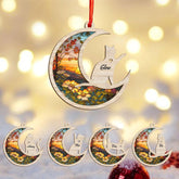 Mostprints Personalized Wooden Dog Cat Paw Ornament Christmas, Custom Dogs Cat Suncatcher Pet Name 2 Layers Ornaments, Customized Memorial Dog Ornament for Christmas Tree (Suncatcher 3)