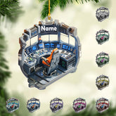 Personalized Space Rocket Ship Christmas Ornament, Space Gifts, Rocket Ornament, Planet Ornament, Spaceship Ornament, Custom Space Gift (Acrylic, Style 11)