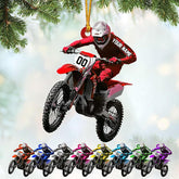 Personalized Dirt Bike Christmas Ornaments 2024 Custom Motocross Ornament Dirtbike Christmas Ornament Motorcycle Christmas Tree Ornaments Gift for Racing Lover Rider Gifts Hanging Decor Xmas (D20)