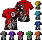 Artparel Personalized Dart Shirts for Men, Dart Polo 3D Shirts Custom Name Shirt, American Flag Shirt Unisex Shirt Size S-5XL