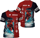 Personalized Name Hockey 3D Printed Shirt, Tee for Hockey Players, Sweatshirt, Zip Hoodies Gift for Hockey Lover