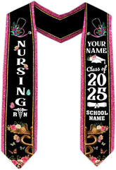 Pretyprints Custom Nurse Sash Graduation, RN Graduation Stole Gifts for Friends Nursing Student Senior Class Of 2025