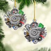 Personalized Mechanic Tools Flat Ornaments, Custom Mica Flat Plastic Mechanic Ornaments for Christmas Tree, Mechanic Worker Lover, Gift Ornament Christmas Tree Hanging Pine Decorations (Option 1)