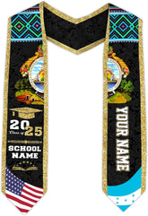 Pretyprints Honduran Graduation Sash, Custom Honduran American Flag Graduation Sash 2025, Honduras Graduation Stole