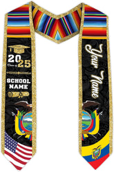 Pretyprints Ecuador Graduation Stole, Ecuadorians American Flag Graduation Sash 2025, Ecuadorians Graduation Sash