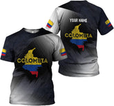 RoyalBro Personalized Colombia Shirt Custom Colombia Flag Shirts for Men Women, Colombian Pride T-Shirt, Colombia Tshirt (Style 2)