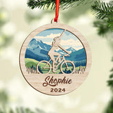 Personalized Bicycle Christmas Ornaments 2023, Cycling Suncatcher Wooden Ornament Mountain Bikes Ornament Racing Bicycle for Christmas 2023, Cycling Biking Bicycle Ornament (Bicycle 9)