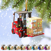 Personalized Forklift Ornament 2024 Custom Forklift Ornaments for Christmas Tree, Forklift Truck Ornament Heavy Equipment Machinery Ornaments Forklift Operator Ornament Gift Truck Driver Xmas (E16)