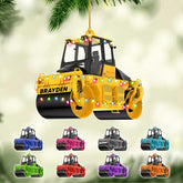 Personalized Road Roller Truck Ornament, Custom Rollers Truck Ornaments, Construction Christmas Ornaments Excavator Gift 2024, Heavy Equipment Ornaments, Road Roller Car Vehicle Worker Ornament (EN6)