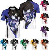 Custom Bowling Polo Shirt Personalized 3D Team Name Bowling Shirts for Men Women Jersey Unisex Bowler Short Sleeve Gift Tee