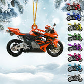 Personalized Dirt Bike Christmas Ornaments 2024 Custom Motocross Ornament Dirtbike Christmas Ornament Motorcycle Christmas Tree Ornaments Gift for Racing Lover Rider Gifts Hanging Decor Xmas (D11)