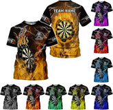 Artparel Personalized Dart Shirts for Men, Dart Polo 3D Shirts Custom Name Shirt, American Flag Shirt Unisex Shirt Size S-5XL