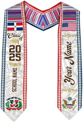 Pretyprints Custom Dominican Sash Graduation, Dominicans Flag Graduation Sash 2025, Dominican Republic Graduation Stole