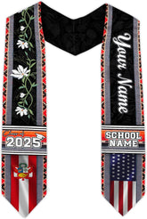 Pretyprints Peruvians Graduation Sash, Peru Graduation Stole Custom Personalized Peruvians American Flag Graduation Sash 2025