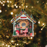 Personalized Hair Salon 2D Flat Acrylic Ornament, Hair Salon Christmas Decor, Hairstylist Christmas Ornament, Hairdresser Gift Beautician for Hair Stylist Hairdresser Christmas (1, HSL2)