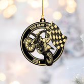 MAPrints Personalized Name Motorcycle Wooden Ornament, Motorcycle Christmas Wood Ornament, Biker Gifts, Motorcycle Gifts, Motorcycle Home Decor Ornaments for Motorcycle Lovers (Style 5)