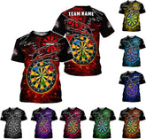 Artparel Personalized Dart Shirts for Men, Dart Polo 3D Shirts Custom Name Shirt, American Flag Shirt Unisex Shirt Size S-5XL