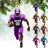 Artparel Personalized Football Ornament Customized Football Christmas Ornaments Football Ornament Christmas Hanging D��cor Gift for Football Fans Football Gifts Gift for Football (FBH 2)