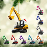 Personalized Excavator Christmas Ornament, Custom Excavator Ornament, Construction Christmas Ornaments Excavator Gift 2024, Heavy Equipment Ornaments, Construction Vehicle Worker Tree Ornament (EN3)